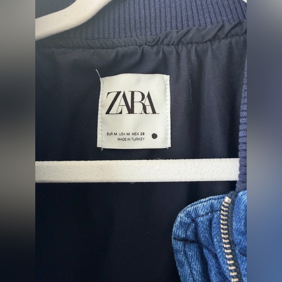 Zara Multi Color Denim Cropped Bomber - Picture 4 of 4